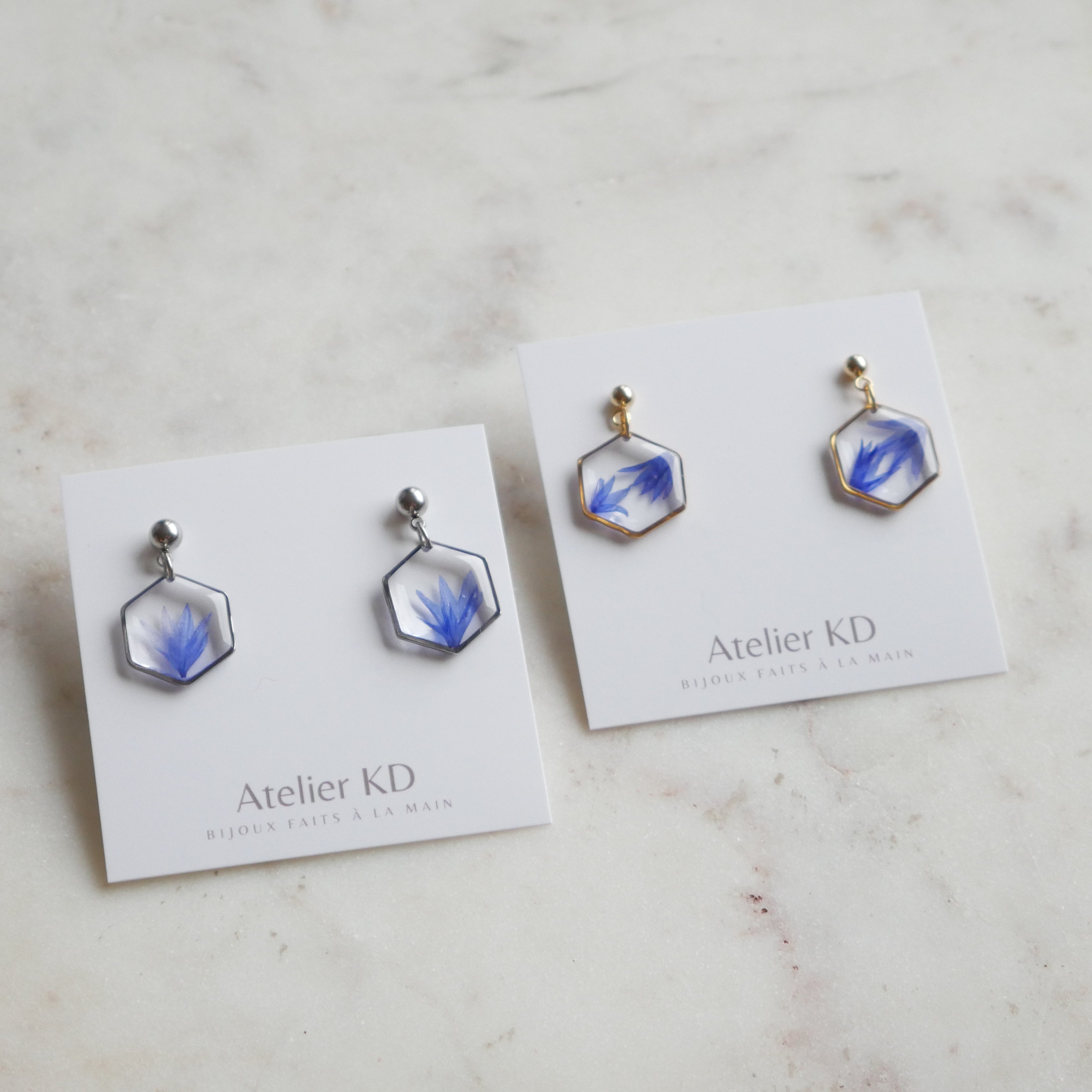 Boucles d'oreilles Blu - hexa(médium)