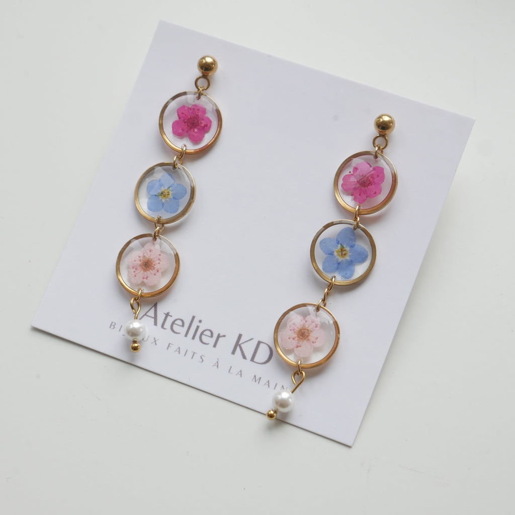 Boucles d'oreilles Perla trio- ronds 12mm