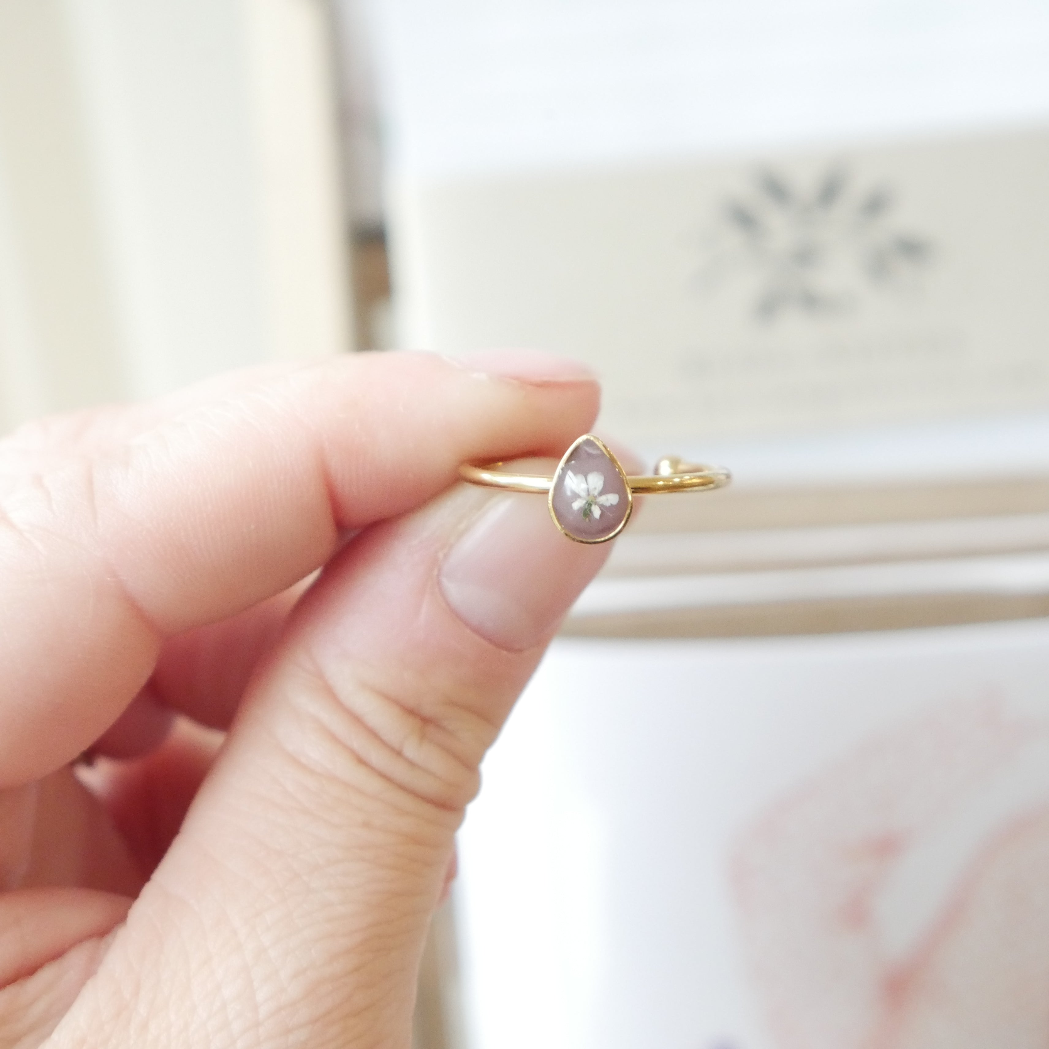 Bague automne -  mini goutte (ajustable)