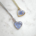 Collier Myosotis - grand coeur 20mm