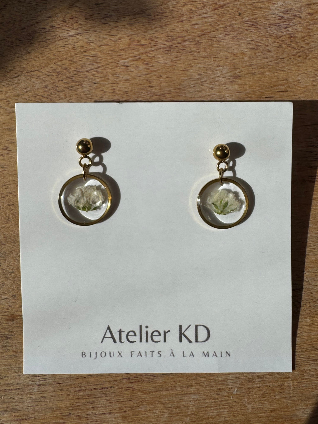 Boucles d'oreilles Gigi blanc - rond (petit 12mm)