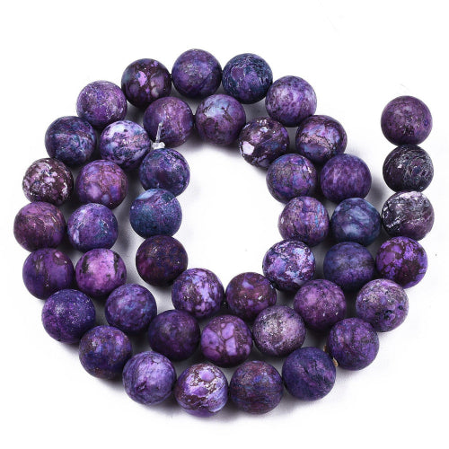 American Turquoise Frosted Indigo Gemstone Bead (Dyed)