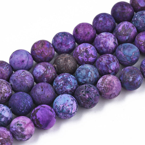 American Turquoise Frosted Indigo Gemstone Bead (Dyed)