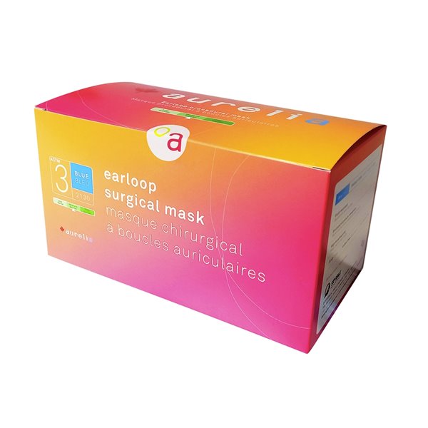 Aurelia 3-Ply ASTM Level 3 Disposable Surgical Face Masks (blue)