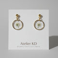 Boucles d'oreilles Gigi blanc - rond (moyen 16mm)