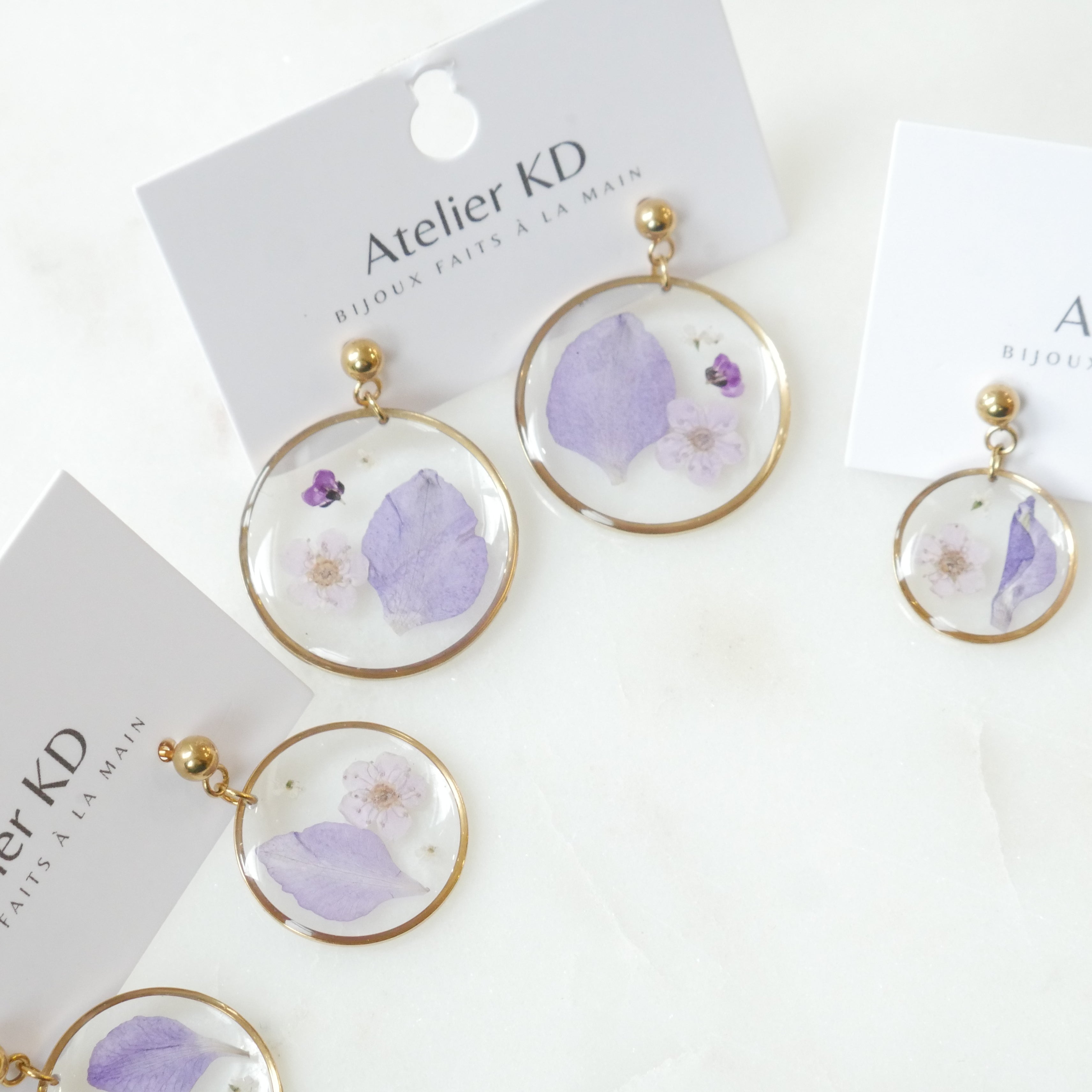 Boucles d'oreilles Léa - rond (moyen 25mm)