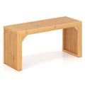 Bamboo Dining Bench Long Entryway Bench  Indoor Outdoor Solid Wood Bench-Natural
