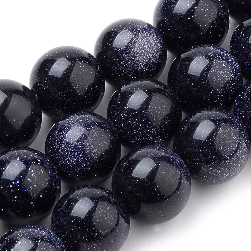 Blue Goldstone Glass Bead