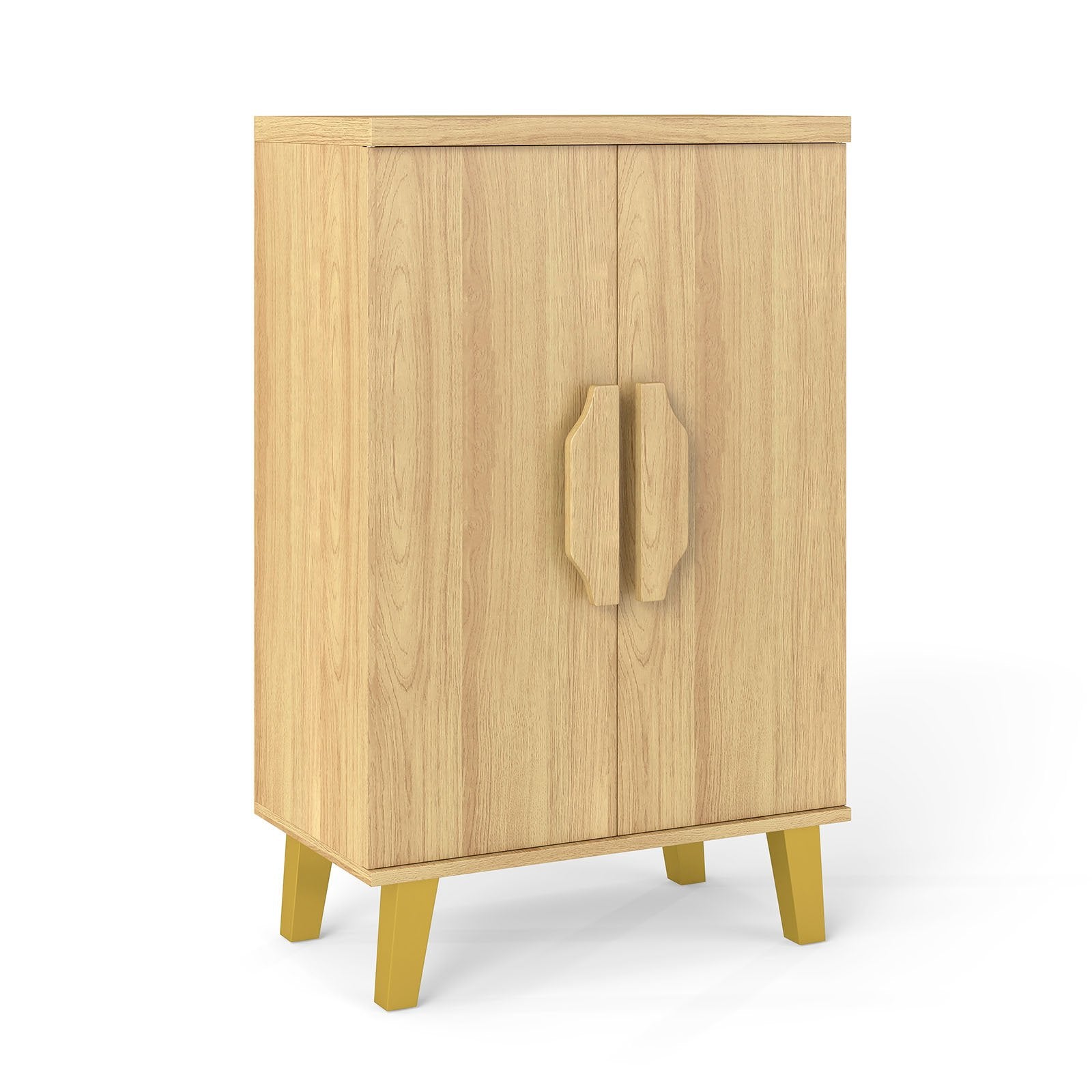 Buffet Cabinet with Double Doors and Raised Legs-Natural