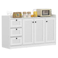 Buffet Cabinet with Storage Modern Sideboard Cabinet with 3 Doors-White