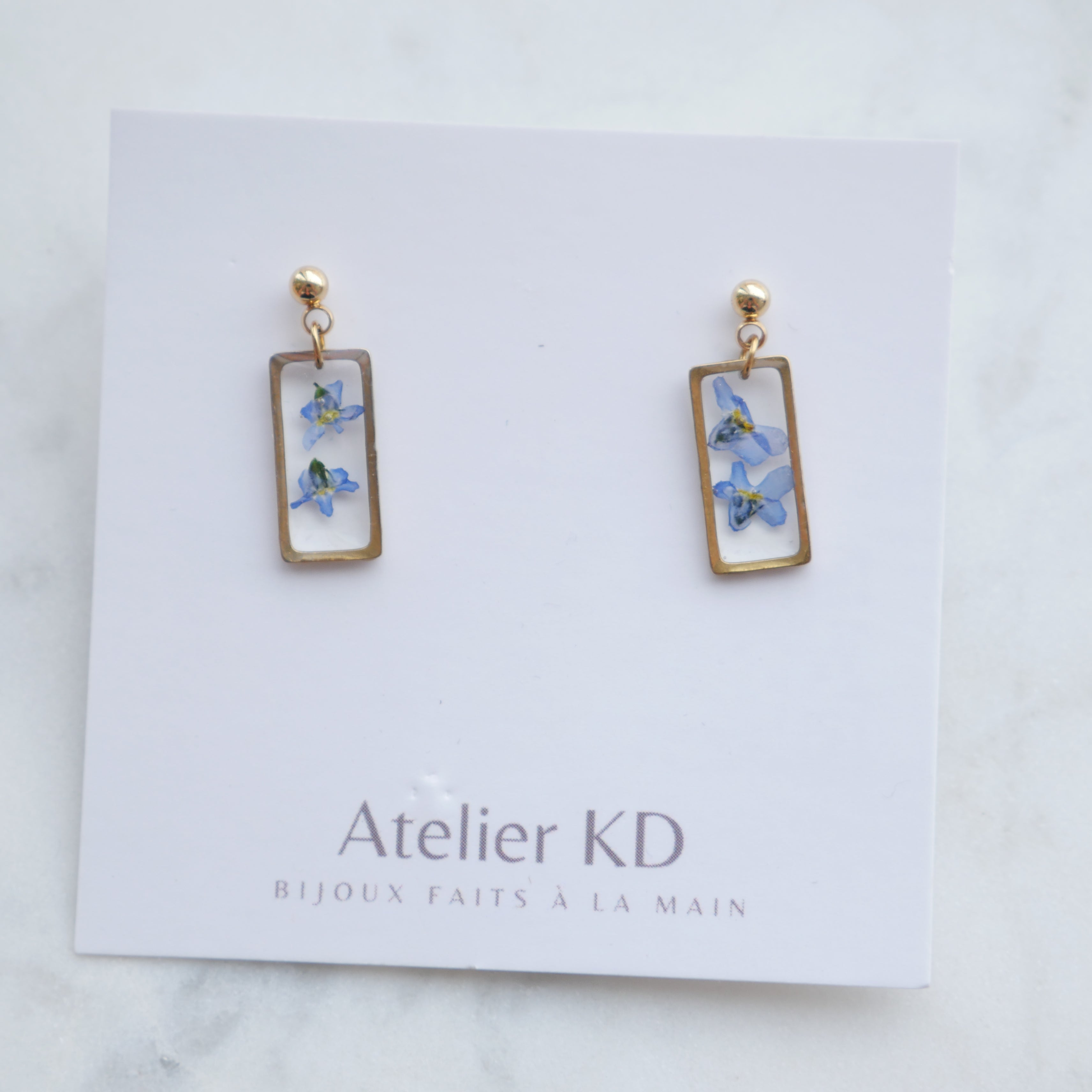 Boucles d’oreilles Mia - rectangle 12mm