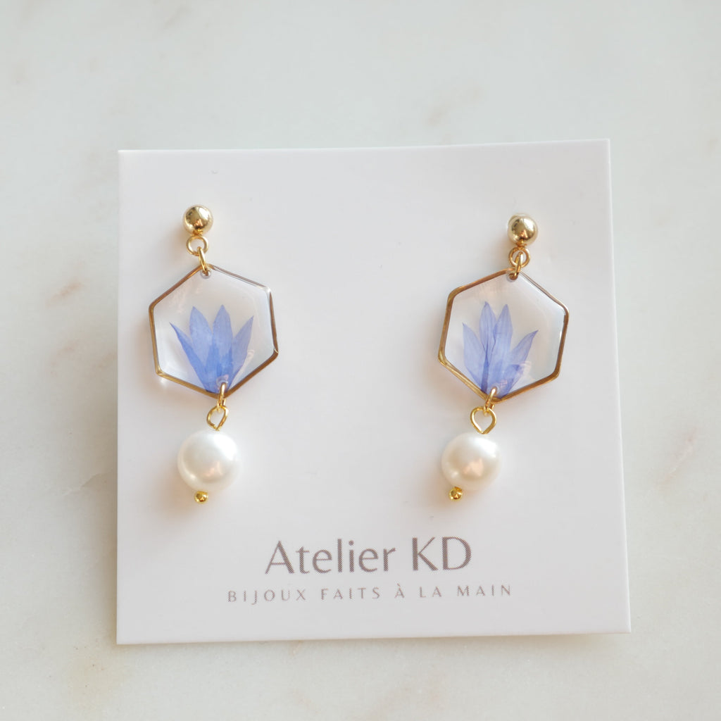 Boucles d'oreilles Perla Blu - hexa