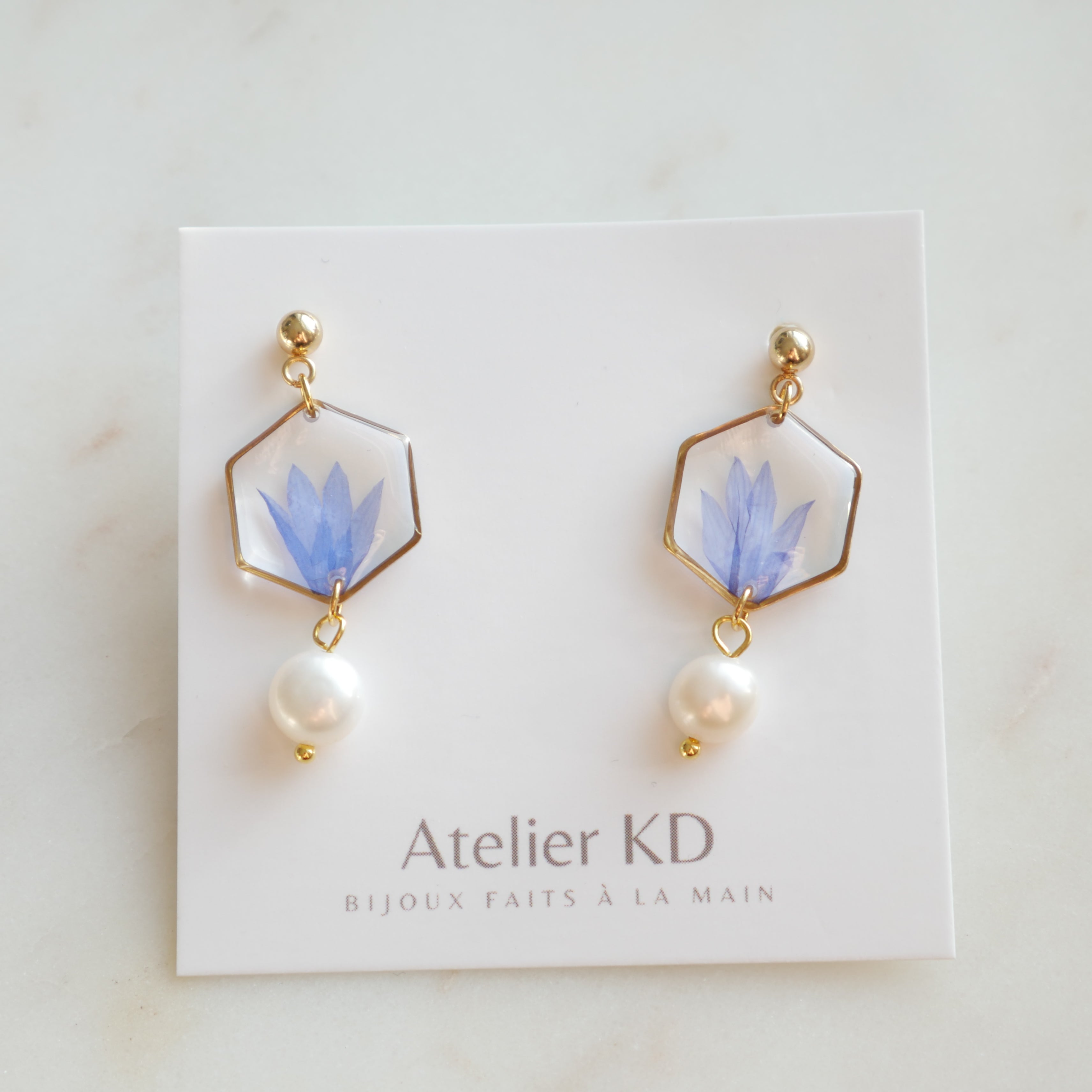Boucles d'oreilles Perla Blu - hexa