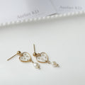 Boucles d'oreilles Perla - fleurs de carottes blanc - petit coeur