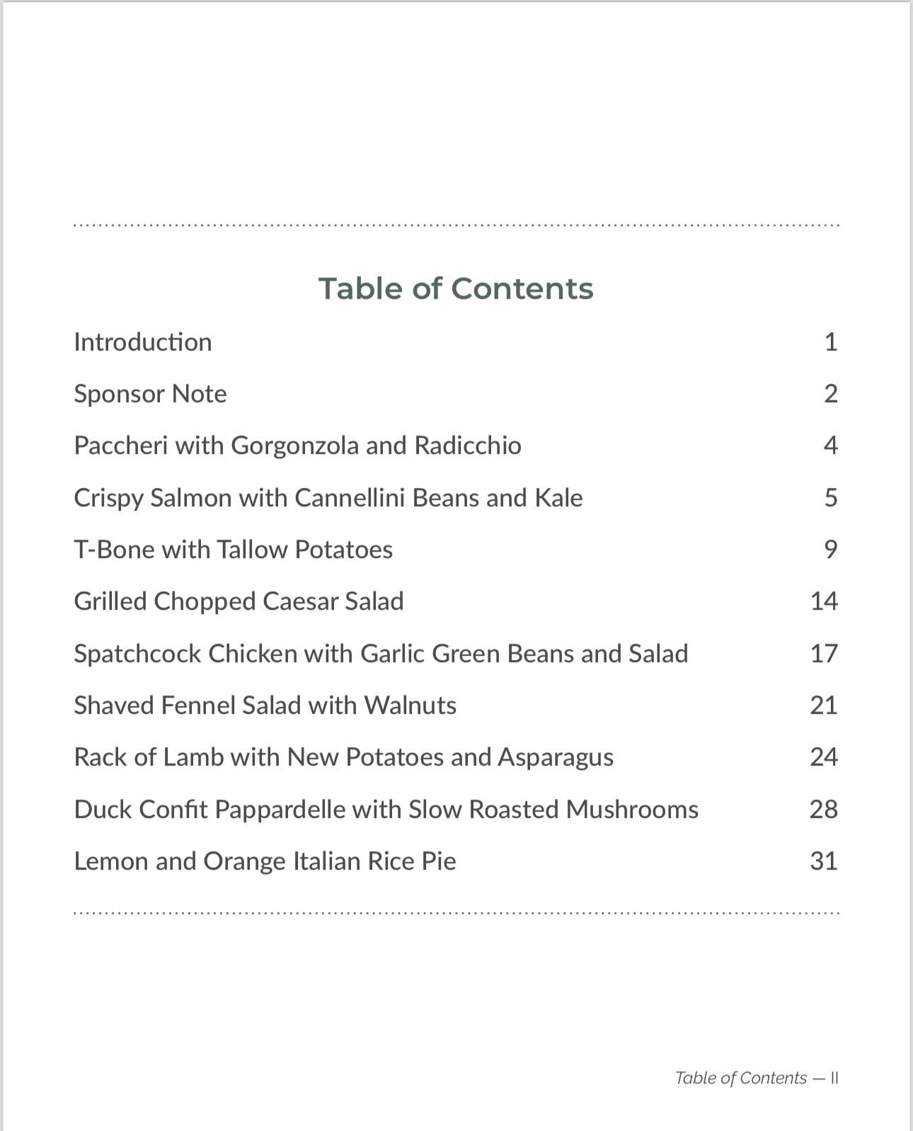 Volume One Cookbook