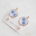 Boucles d'oreilles Perla myosotis - rond 30mm