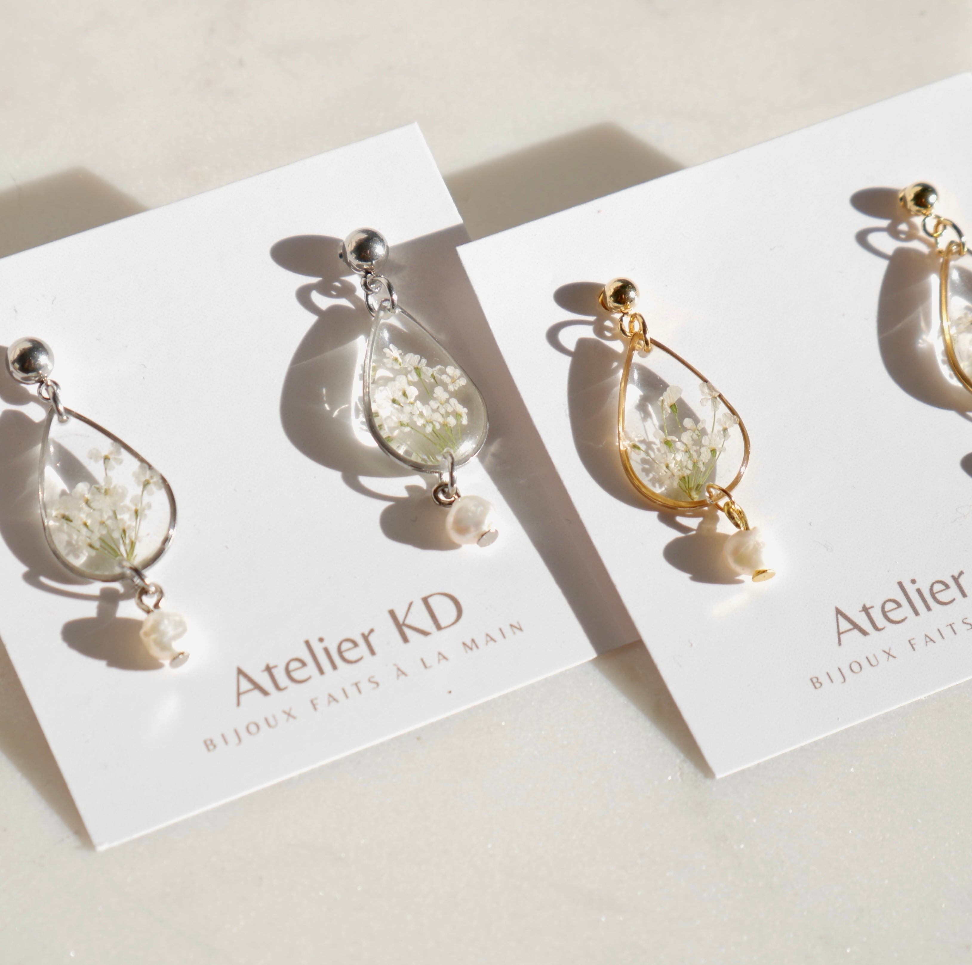 Boucles d’oreilles Perla - fleurs sauvages goutte (moyen)