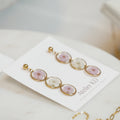 Boucles d’oreilles trio sofia lila et blanc - rond