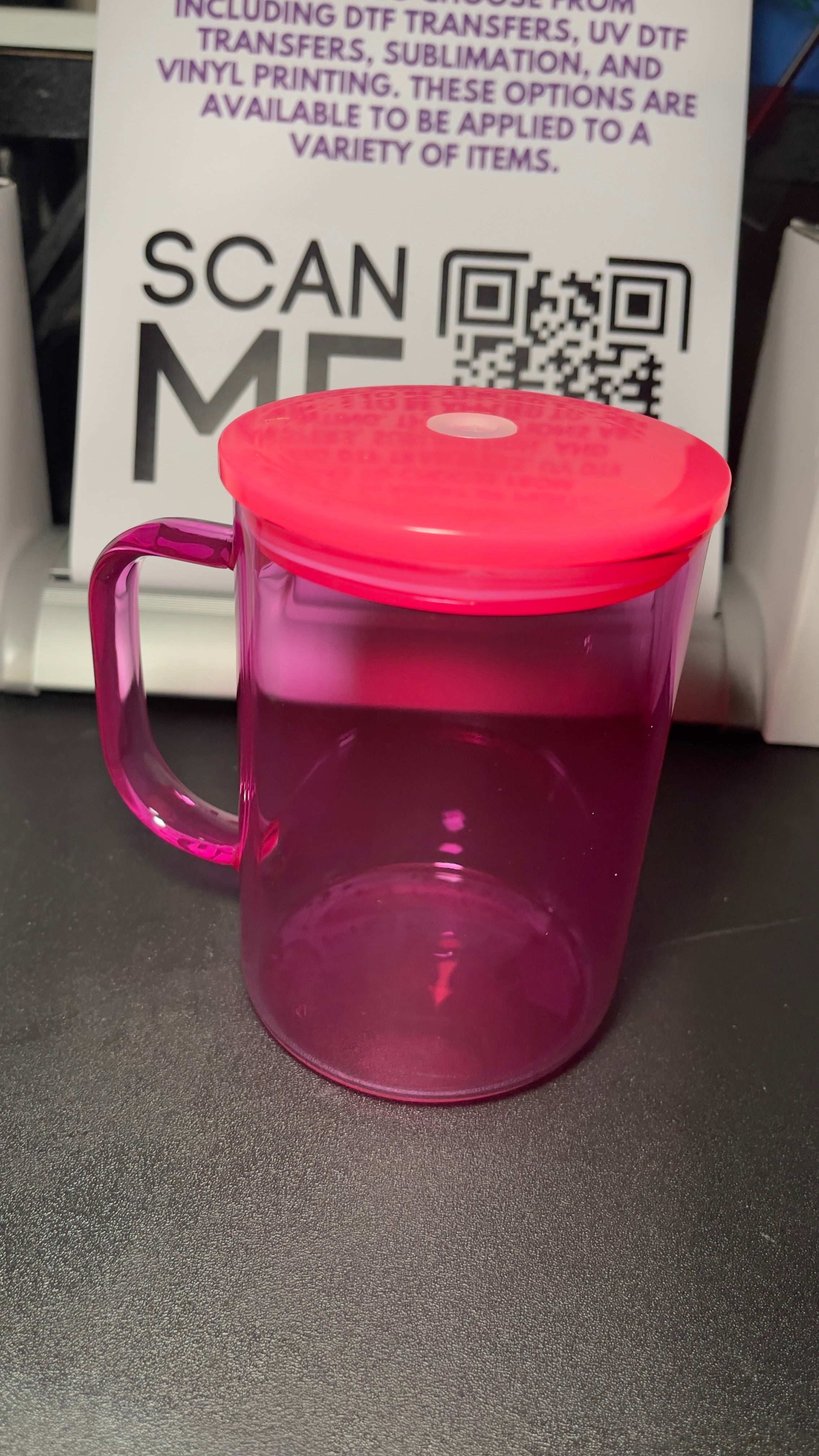 Blank Jelly Libby Glass Mug 10oz - Customizable with Vinyl & UV DTF