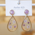 Boucles d'oreilles Duo Violet  - goutte (XL 32mm)