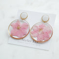 Boucles d'oreilles duo Delphine - 40mm et rond blanc