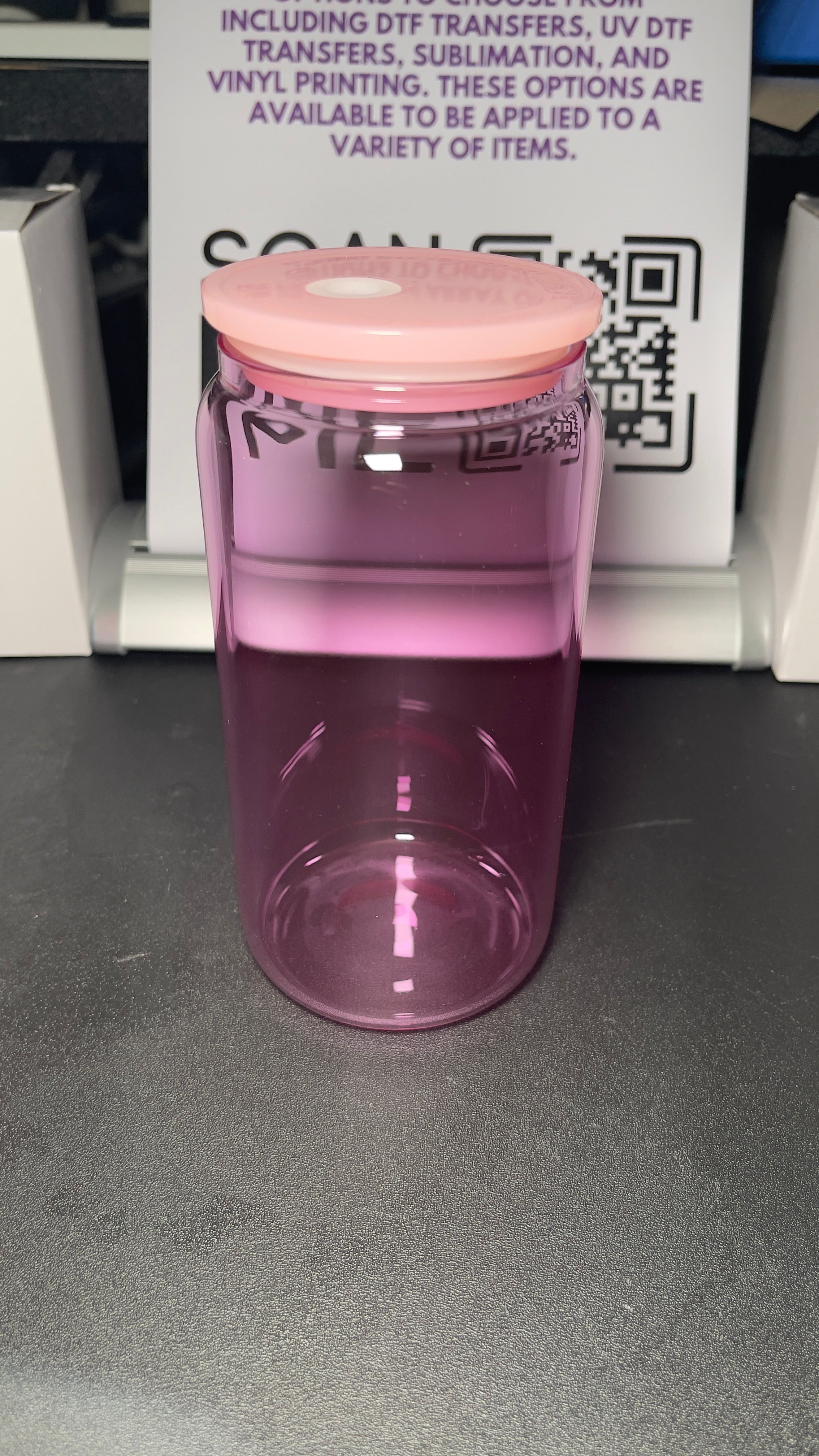 Blank Jelly Libby Glass Cup 10oz - Customizable with Vinyl & UV DTF