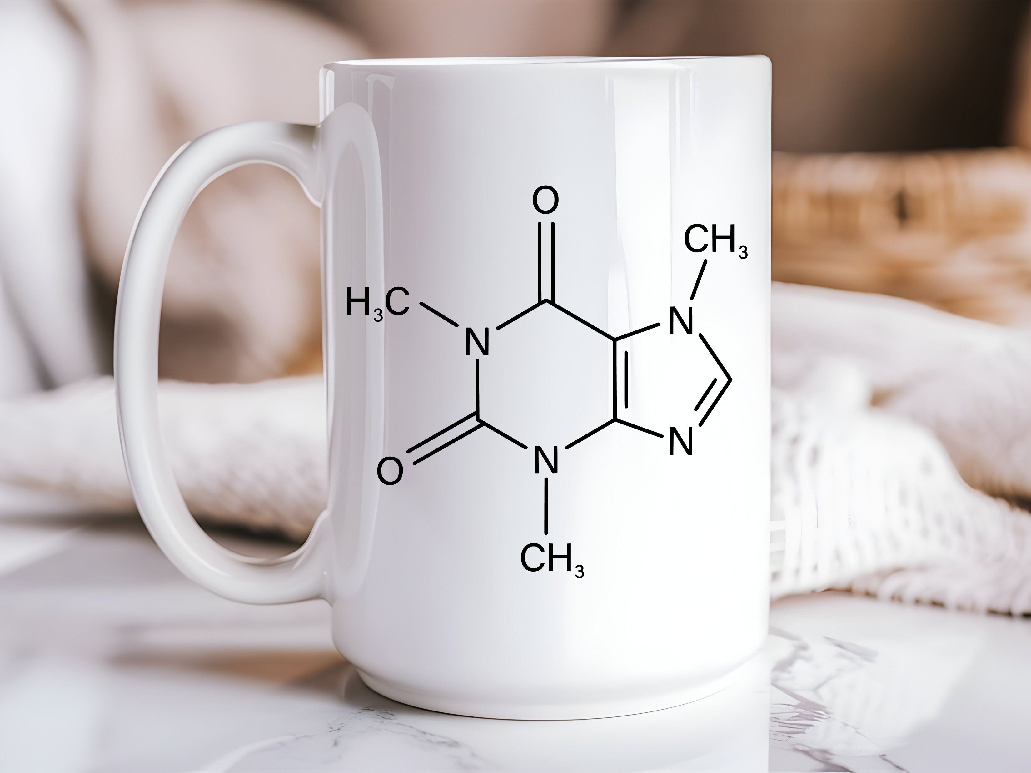 Caffeine Molecule 15oz Mug – Science Coffee Cup