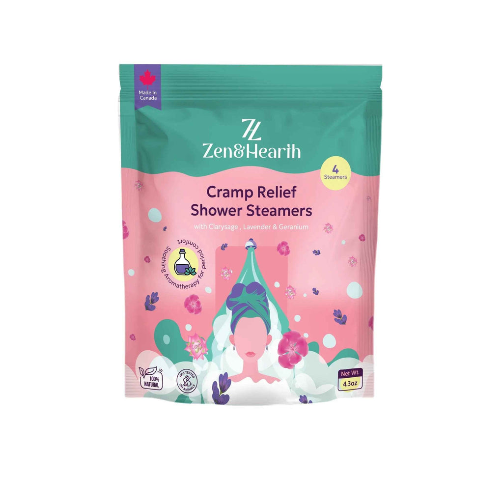 Zen & Hearth Cycle Comfort Shower Steamers – Aromatherapy Self-Care with Clary Sage, Lavender & Geranium for Calming Cycle Day Rituals – Made in Canada