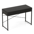 Computer Desk with 2 Drawers 44 Inch Home Office Desk with Metal Frame-Black