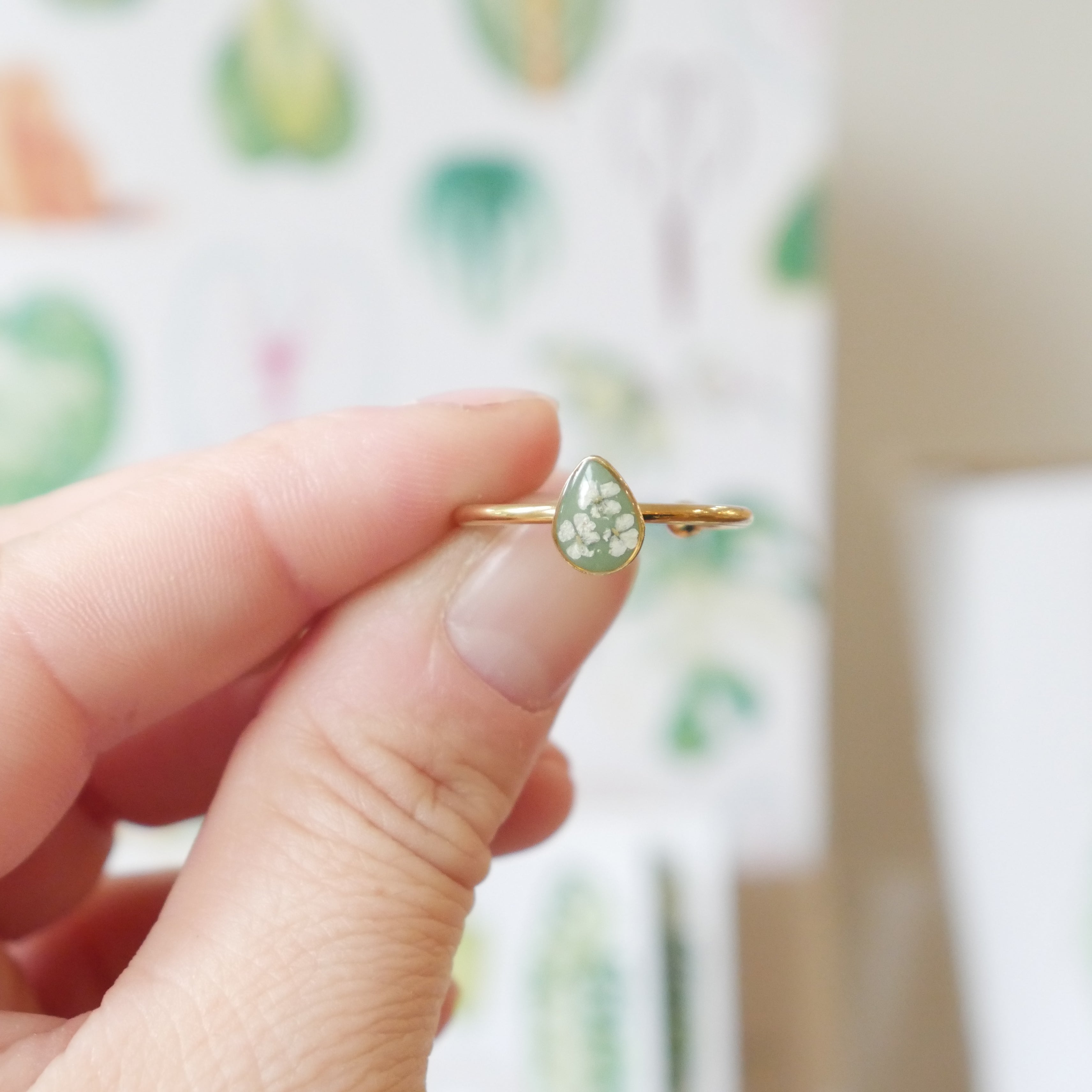 Bague automne -  mini goutte (ajustable)