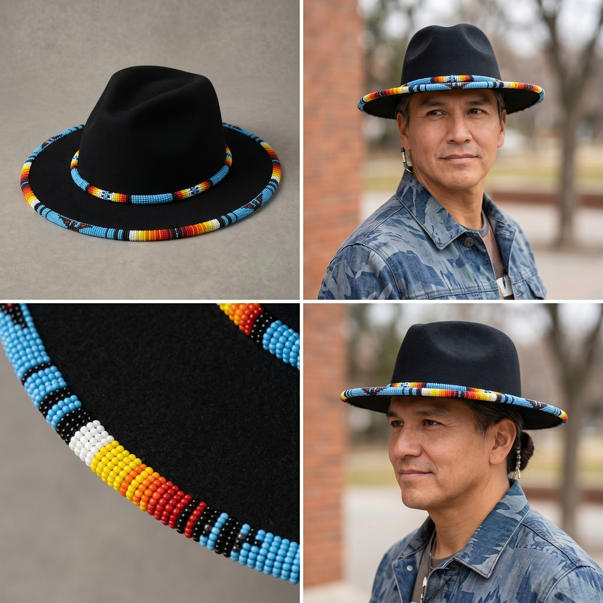 Size-62 Handmade Beaded Hat