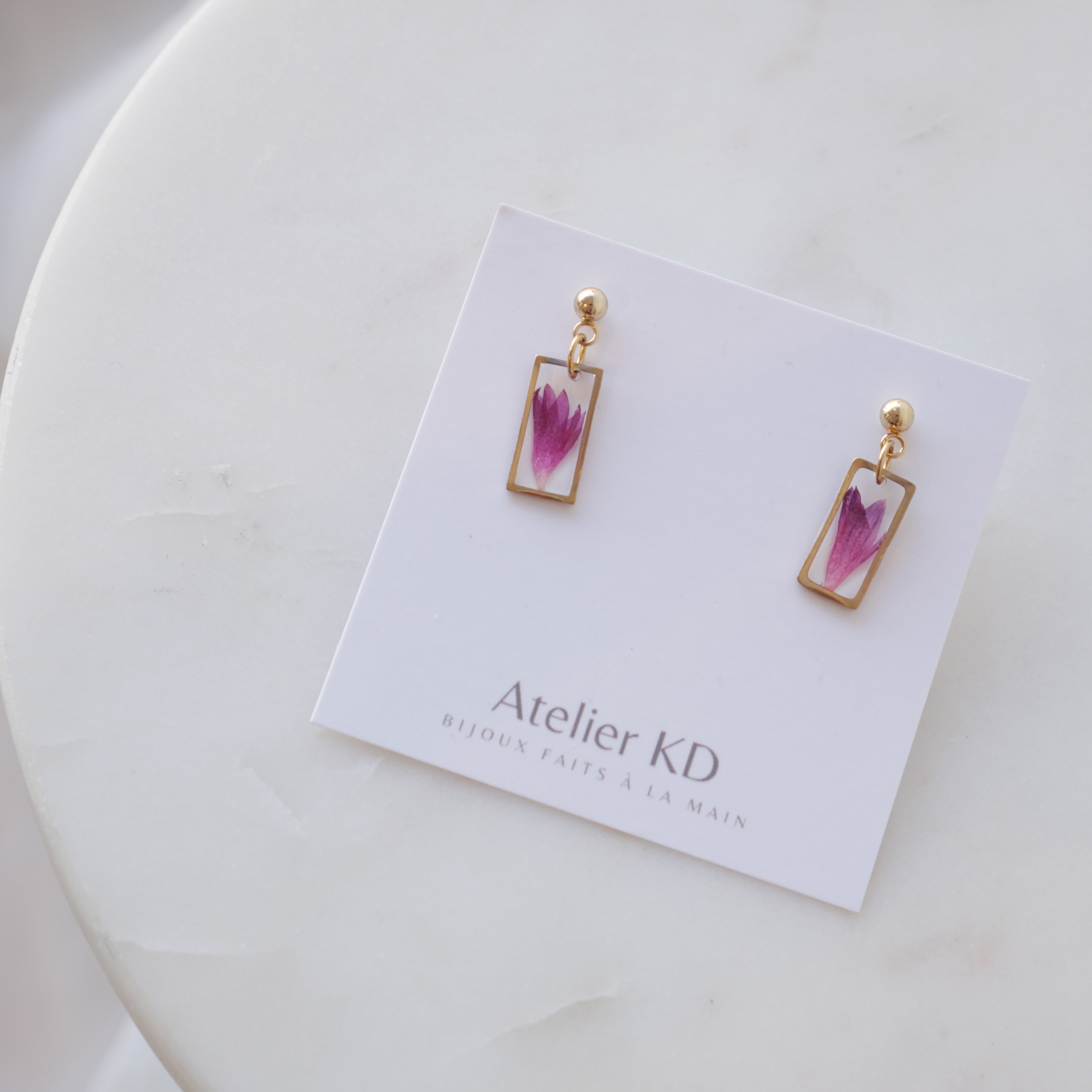 Boucles d'oreilles Lucy - fuschia  (petit 12mm)