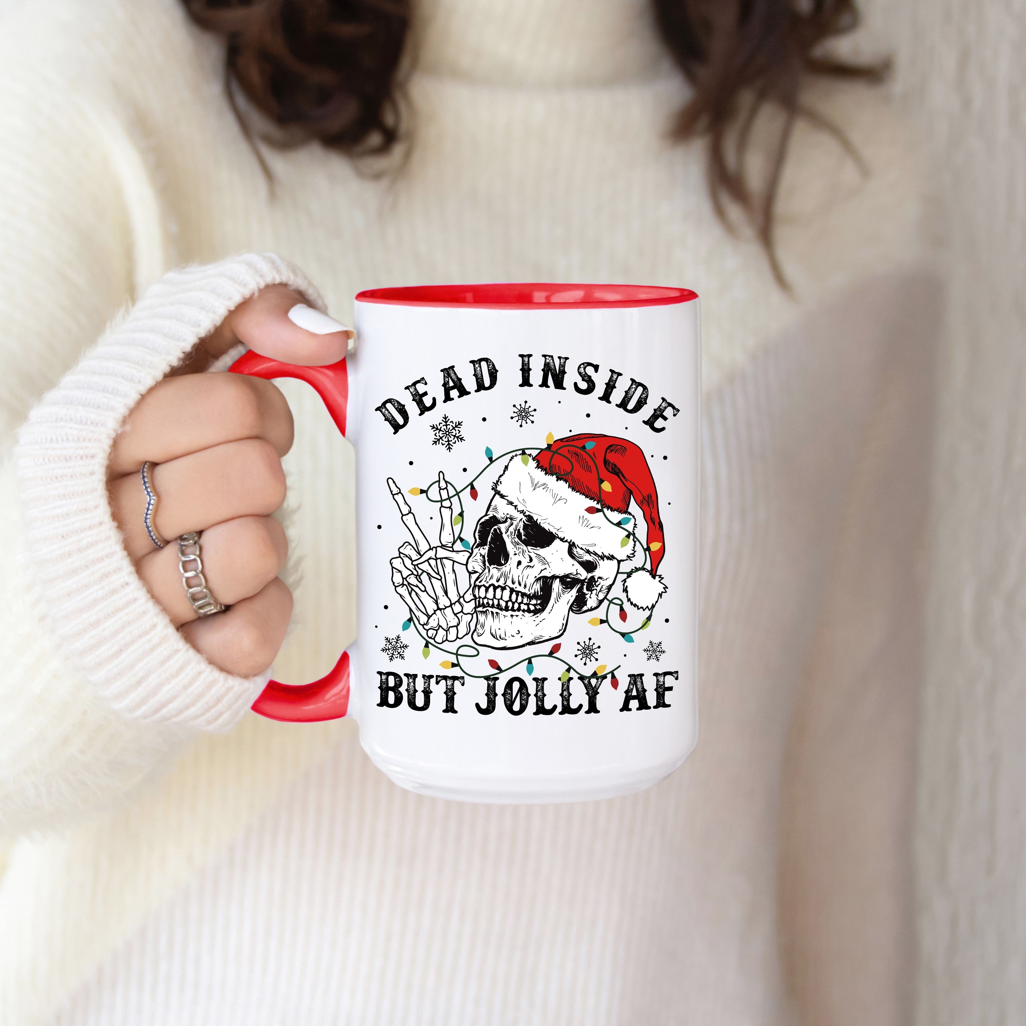 "Dead Inside But Jolly AF" Mug — Funny Sarcastic Coffee Mug