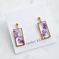 Boucles d'oreilles Estelle violet - rectangle (moyen)