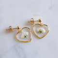 Boucles d'oreilles Gigi blanc - Coeur (médium 15mm)