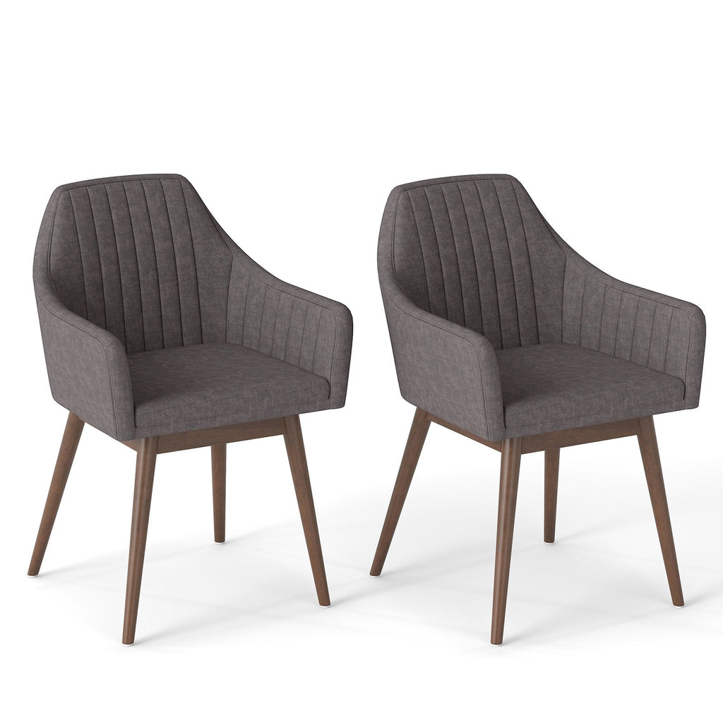 Dining Chairs Set of 2 Upholstered Accent Chairs with Comfy Padded Backrest and Seat-Beige