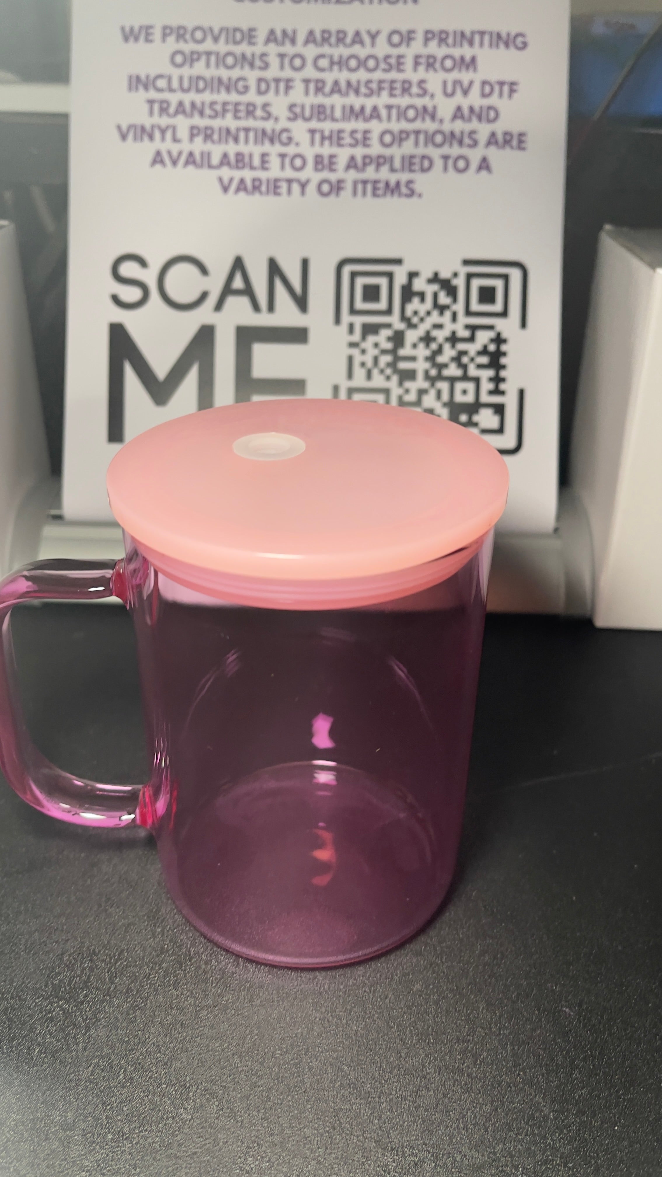 Blank Jelly Libby Glass Mug 10oz - Customizable with Vinyl & UV DTF