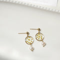 Boucles d'oreilles Perla - fleurs de carottes jaunes - petit rond