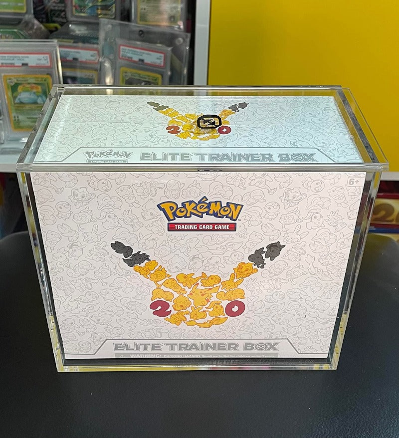Pokemon ETB Elite Trainer Box w/ Sliding Lid Anti-UV - EVORETRO Acrylic Protector 4.0MM (Pack of 12)