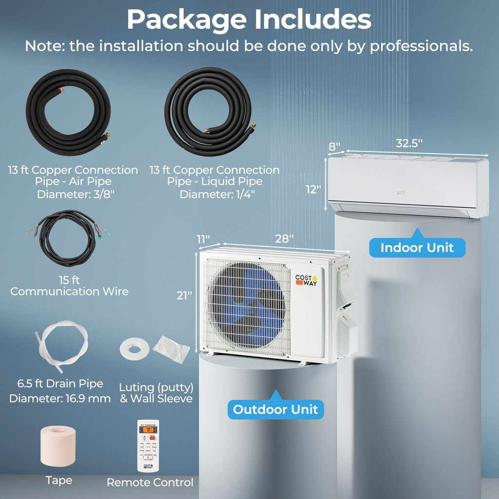 Energy Star Certified 12000 BTU 24 SEER2 115V Ductless Mini Split Air Conditioner and Heater WiFi Enabled