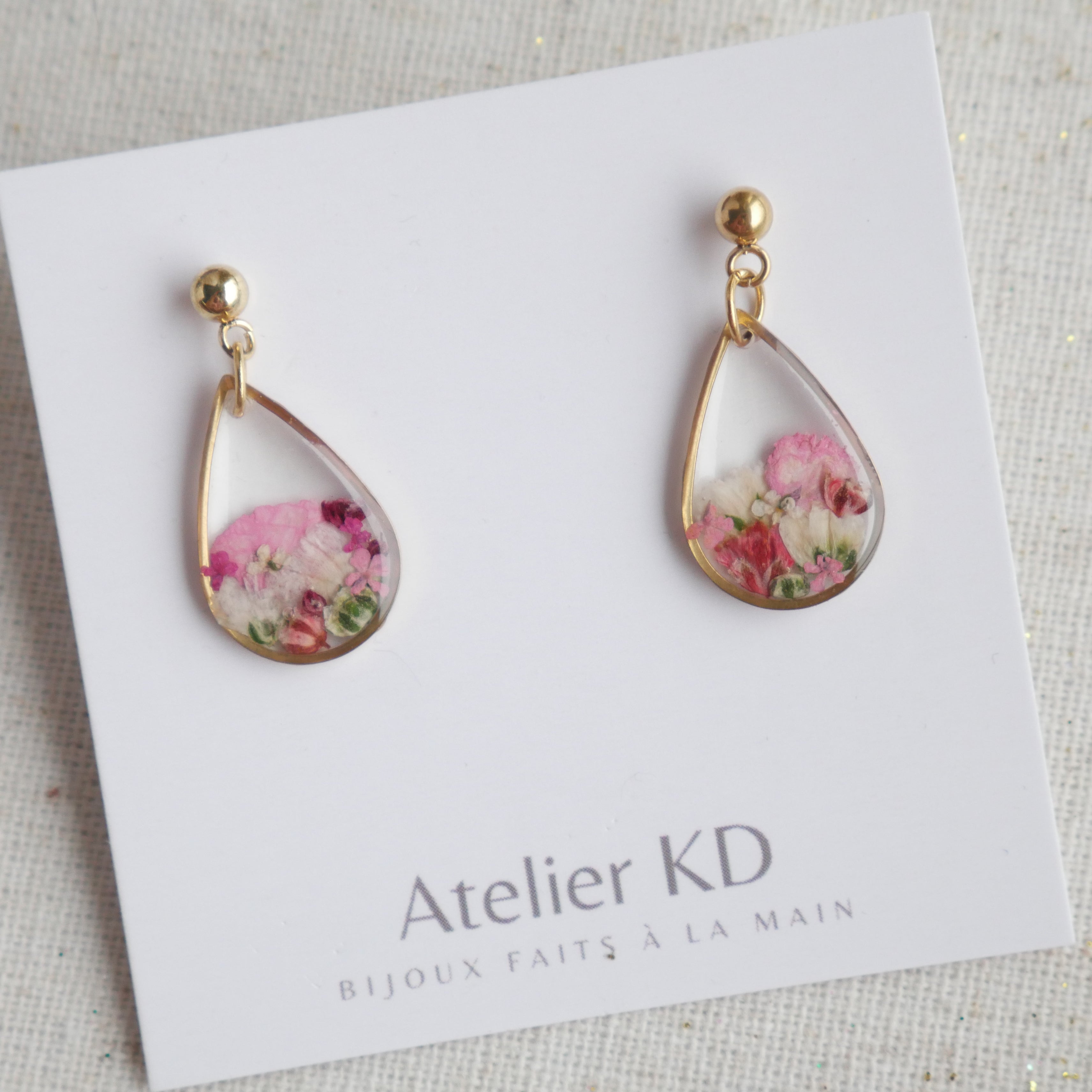 Boucles d’oreilles bouquet - rond 16mm
