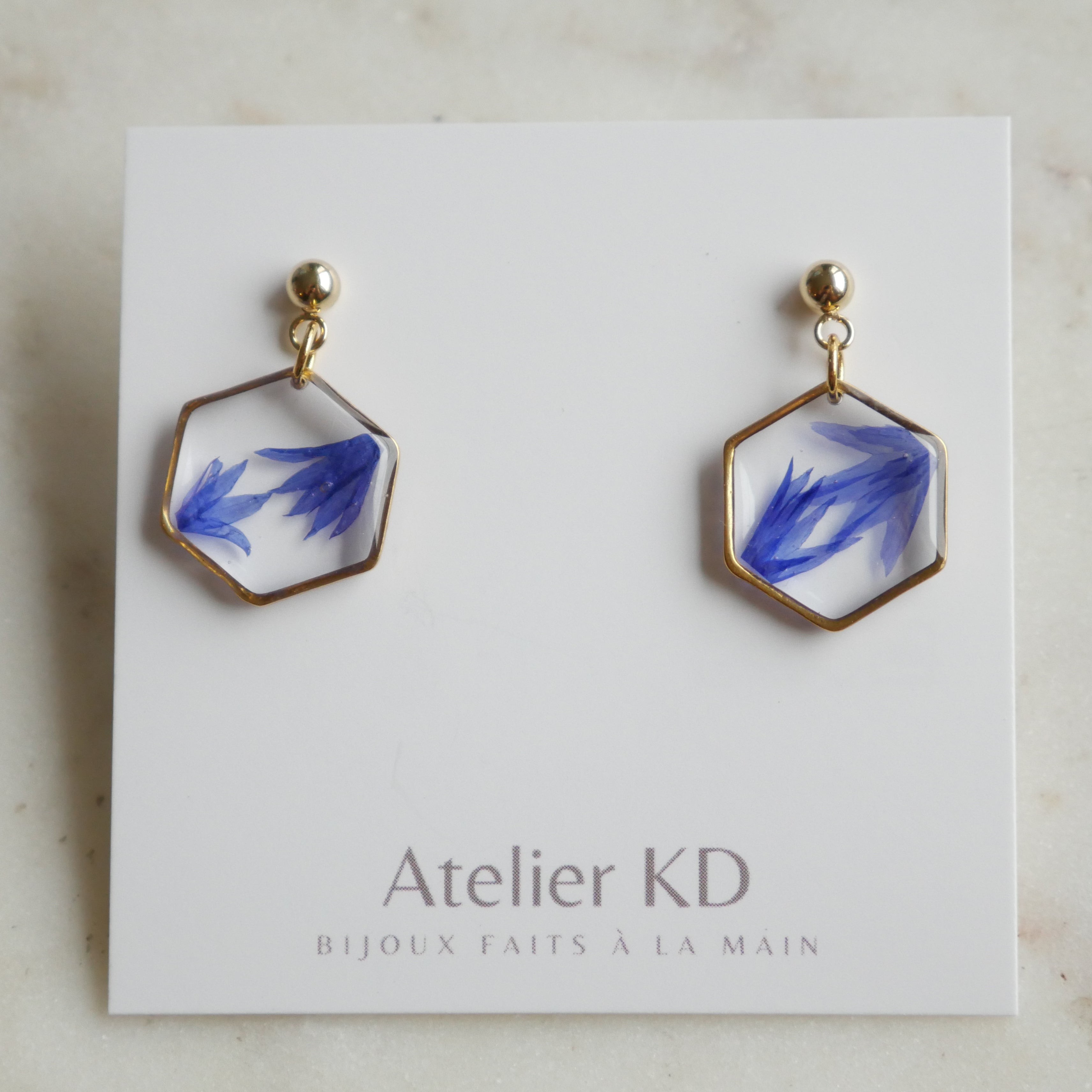 Boucles d'oreilles Blu - hexa(médium)