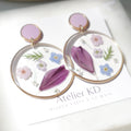 Boucles d'oreilles duo printemps Maia - rond (XL 40mm)