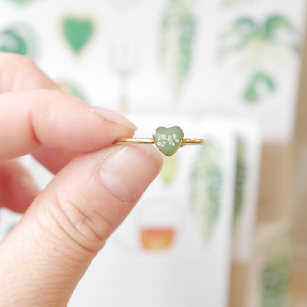 Bague automne -  mini coeur (ajustable)
