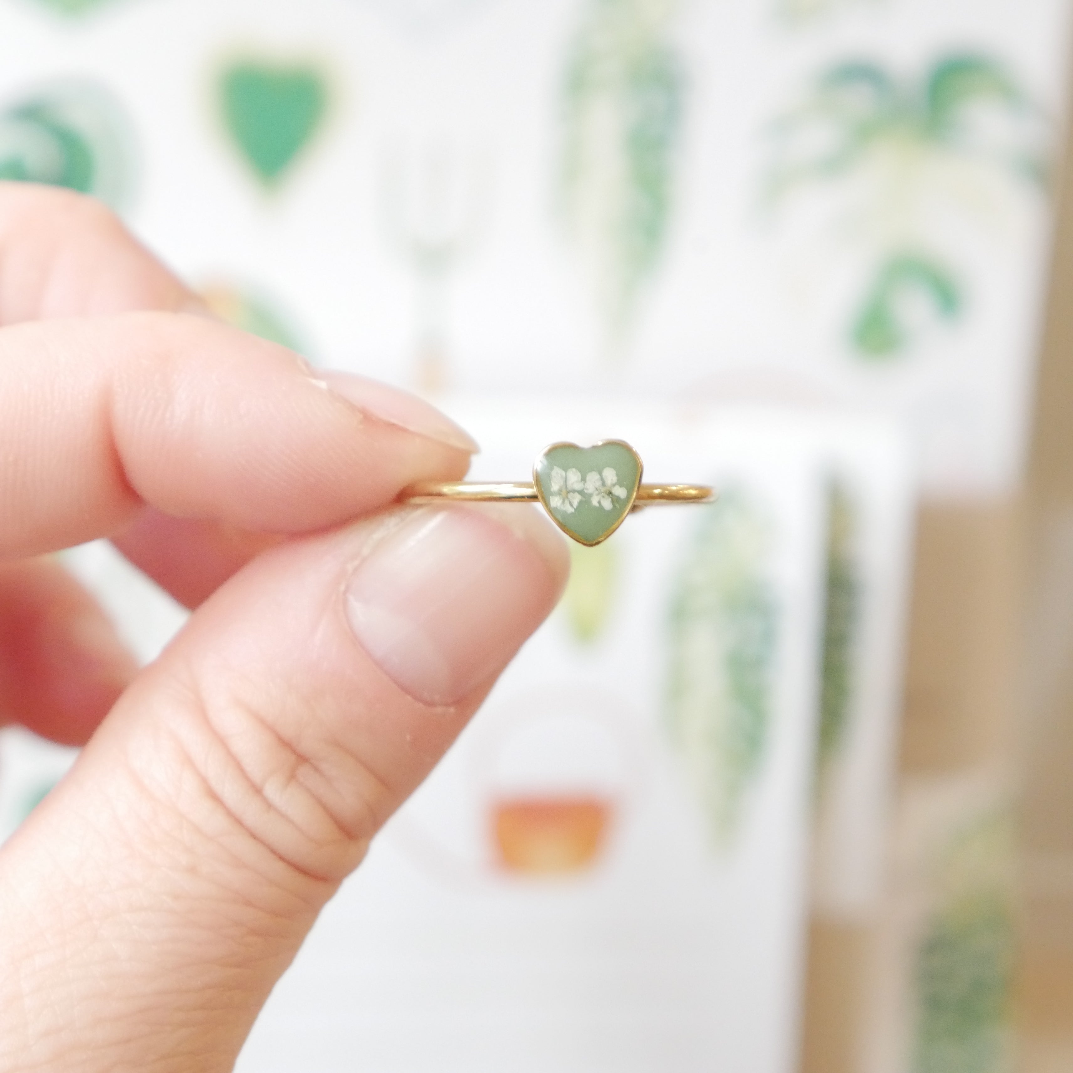 Bague automne -  mini coeur (ajustable)