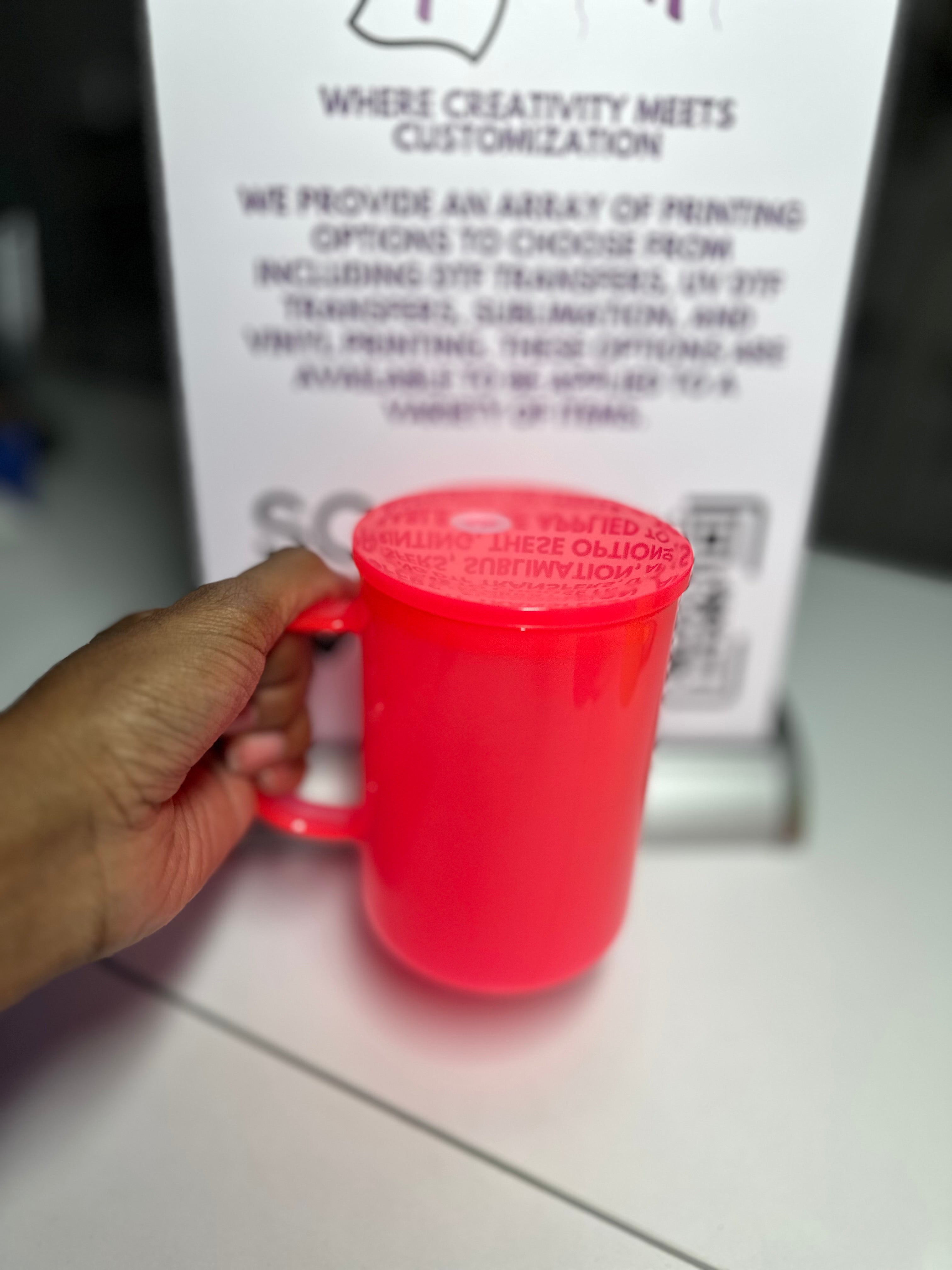 Neon Glass Mug 17oz - Customizable Blank Mug for Sublimation & Vinyl