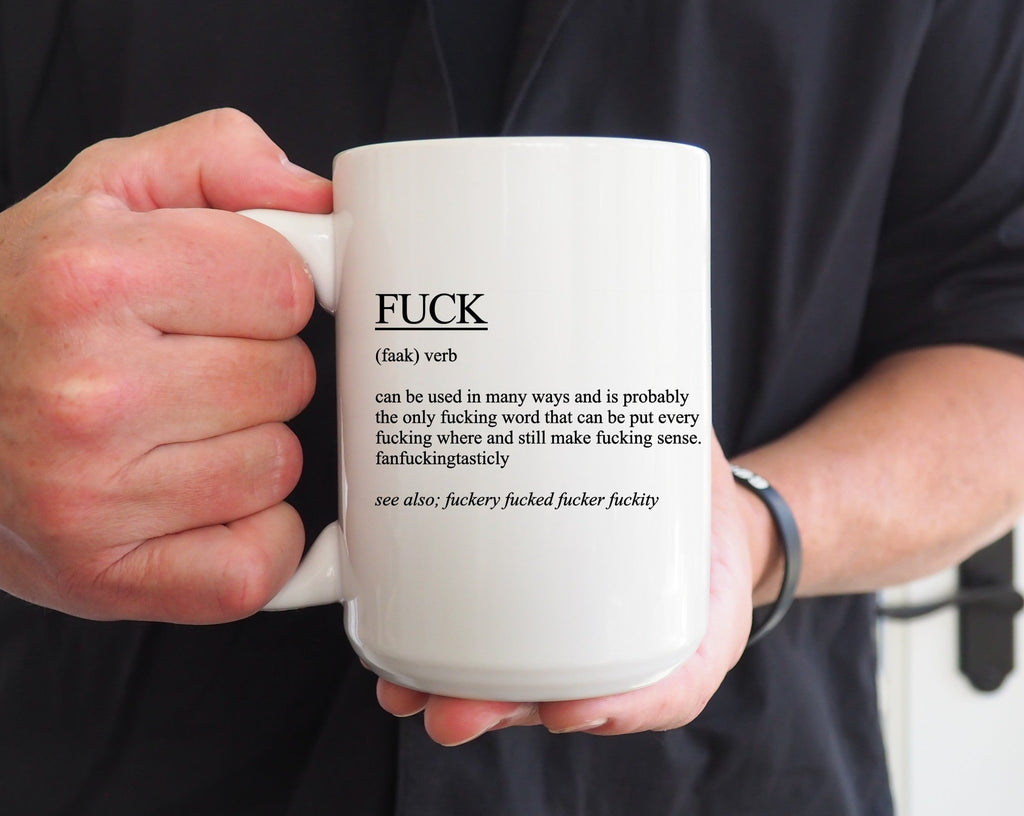 The Definition of F*ck Funny Coffee Mug | 15oz Sarcastic Dictionary Mug | Adult Humor Gift | Sassy Novelty Cup | Gag Gift Idea