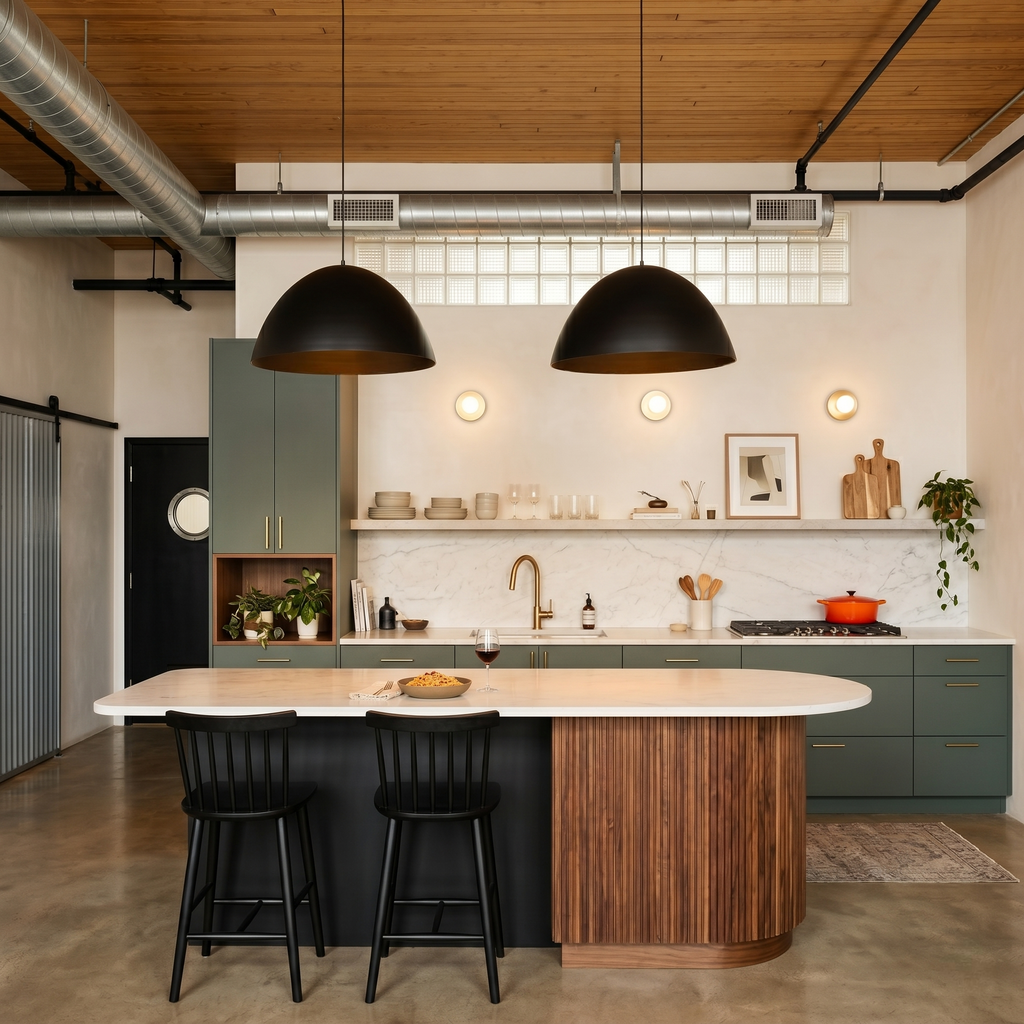 FARO Large Dome Pendant Light for Kitchen Island & Dining Table