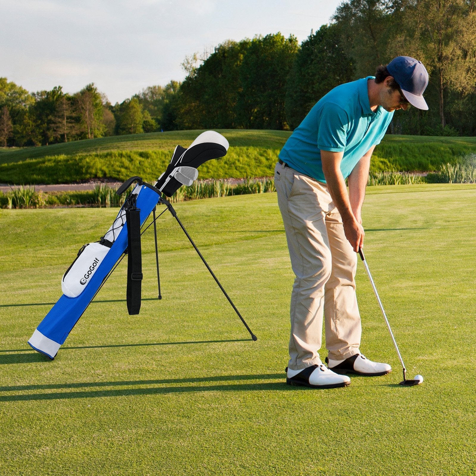 Golf Stand Bag Lightweight Golf Bag for The Driving Range-Gray