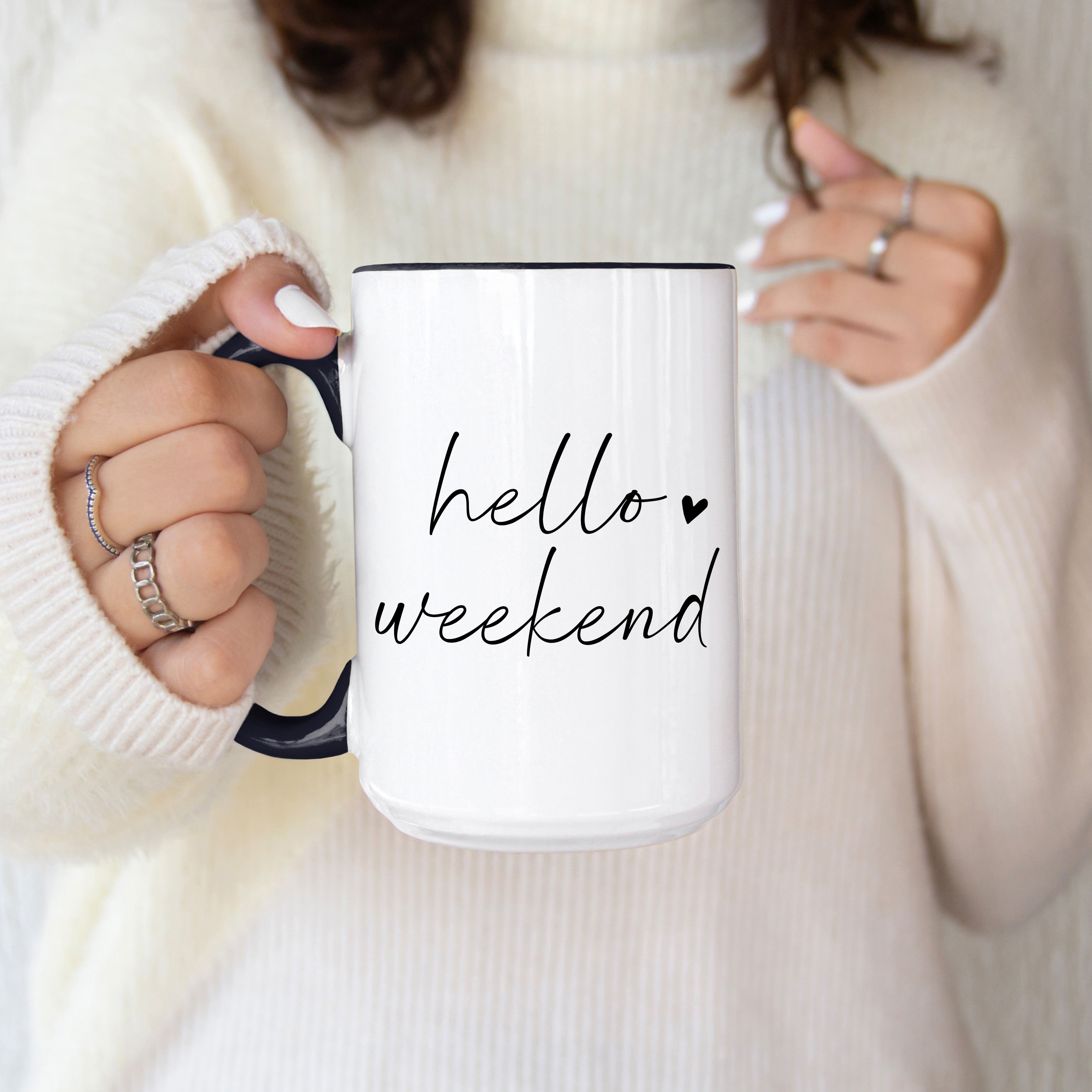 Hello Weekend Mug — Fun Coffee Mug for Relaxing Weekends
